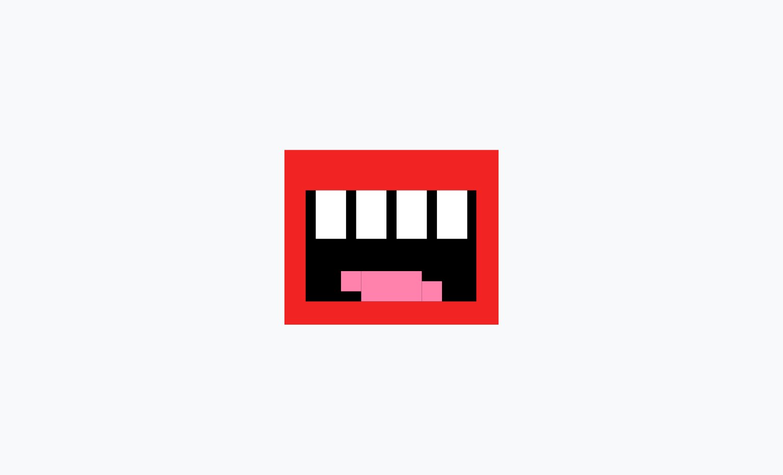 The Ben’s Bites logo: a red square with a black mouth, four white teeth and a pink pixel tongue